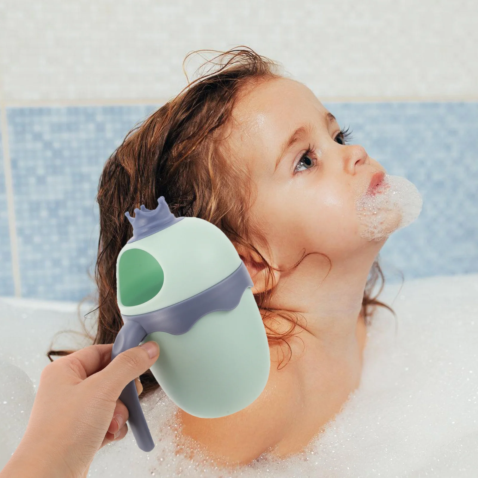 

Baby Rinse Cup Crown Shape Large Opening Leakproof Waterfall Pourer For Hair Washing Body Cleansing Shower Scoop Bath Cups