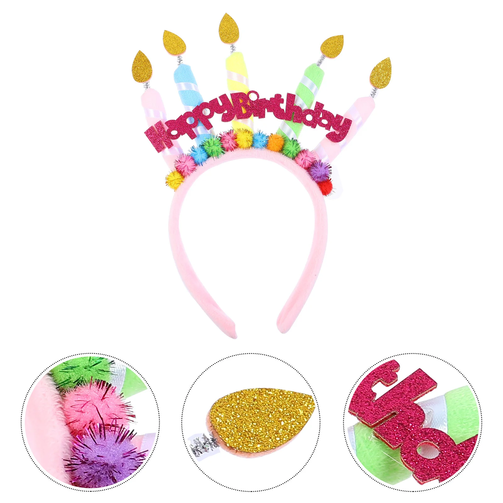 

Birthday Headband Party Hair Accessory Cake Hairband Happy Banner Cloth Headbands for Girls The