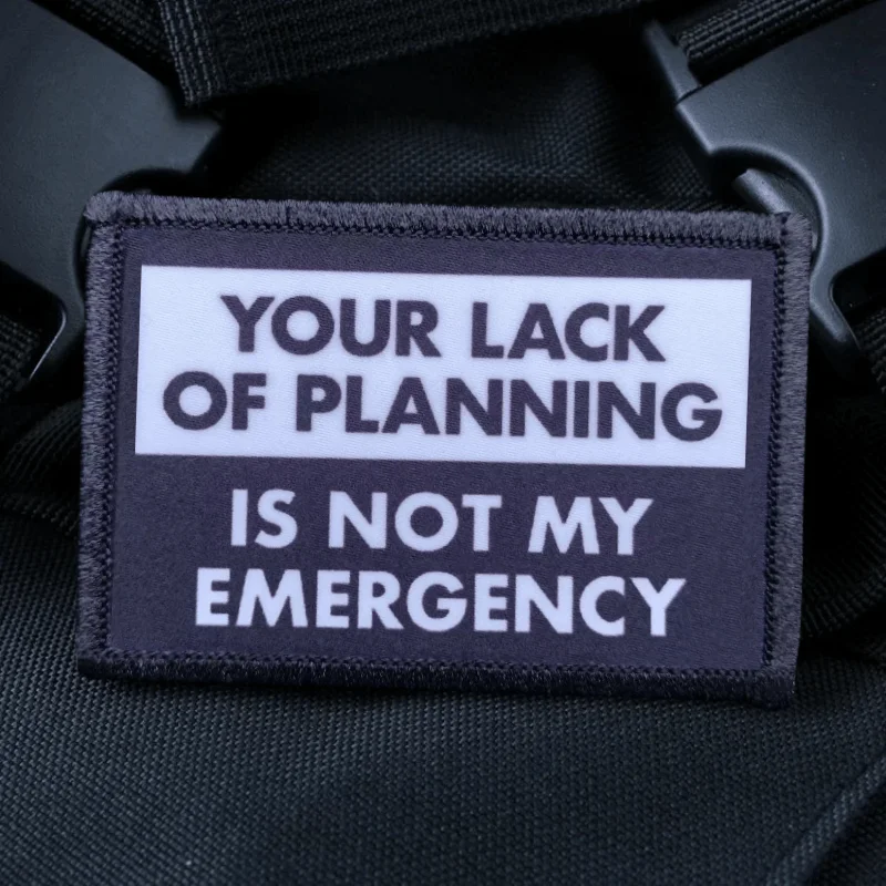 Not My Emergency Funny Patch Gear Bedruckte Klettverschluss-Aufnäher auf Kleidung, Militär-Moral-Abzeichen, Armband, Rucksack-Aufkleber