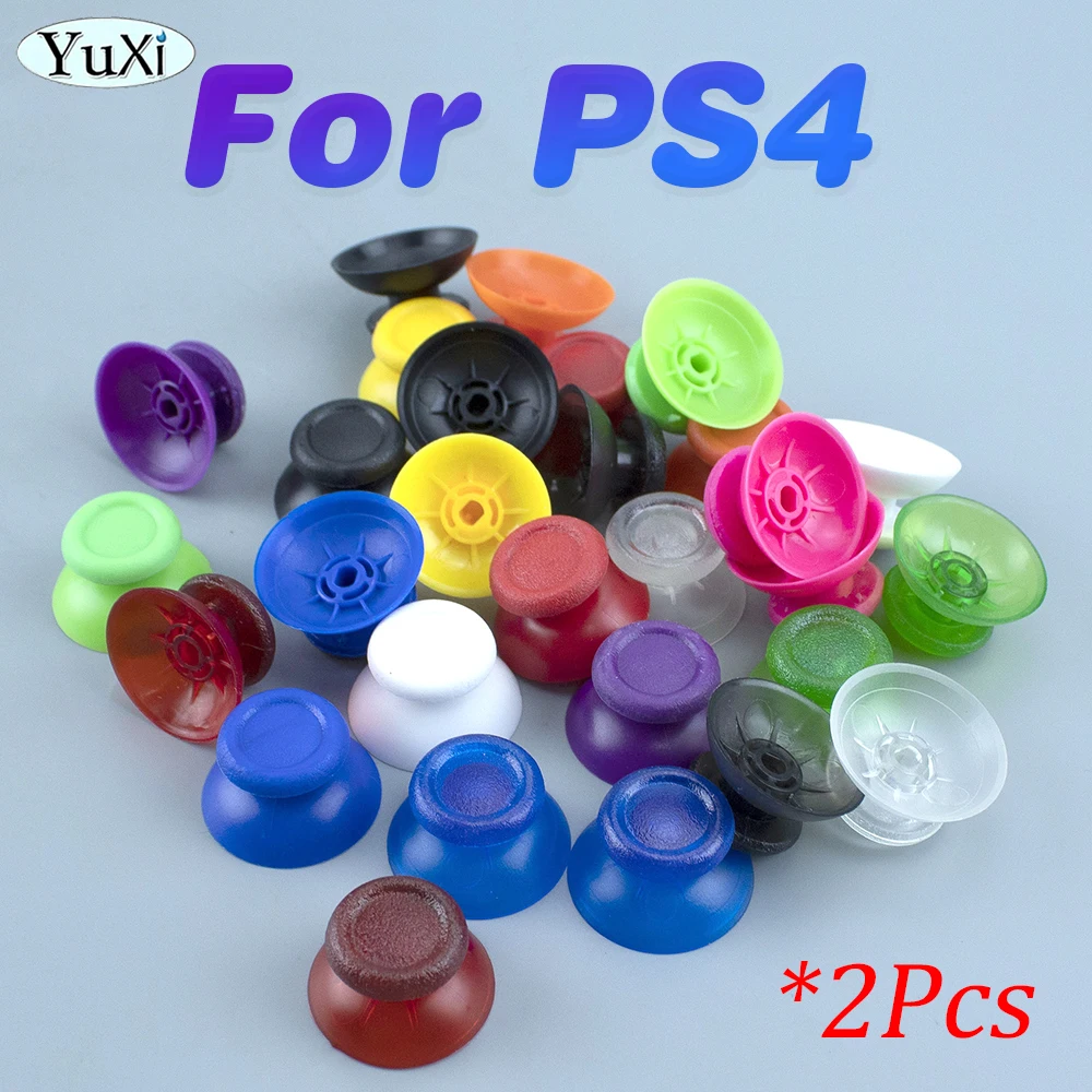 2Pcs For PS4 3D Analog Joystick Thumbstick Buttons Colorful Thumb Stick Grip Cap Cover For PlayStation 4 Controller Replacement