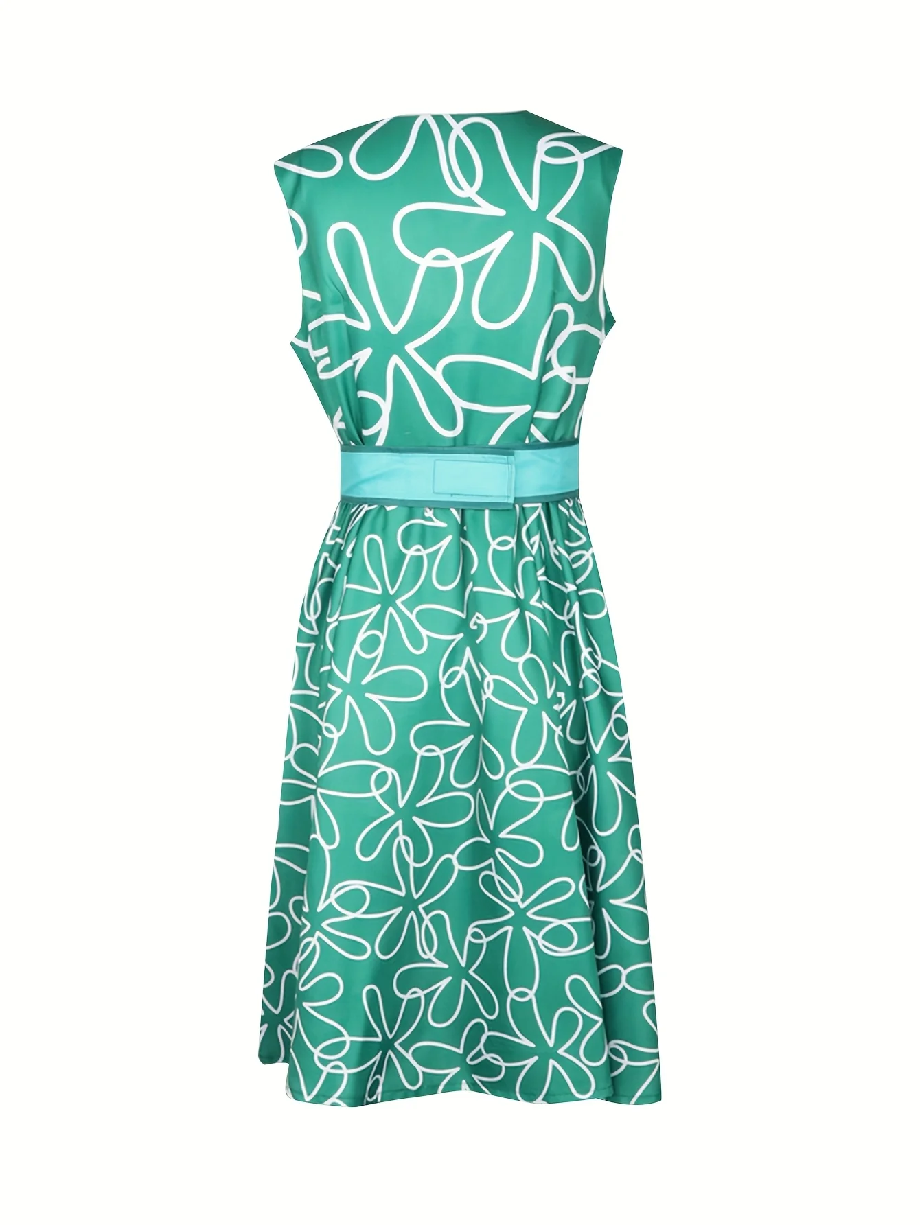 فستان أخضر القلق للبالغين يناسب نفس نمط الملابس النسائية الطازجة وغير الرسمية #2