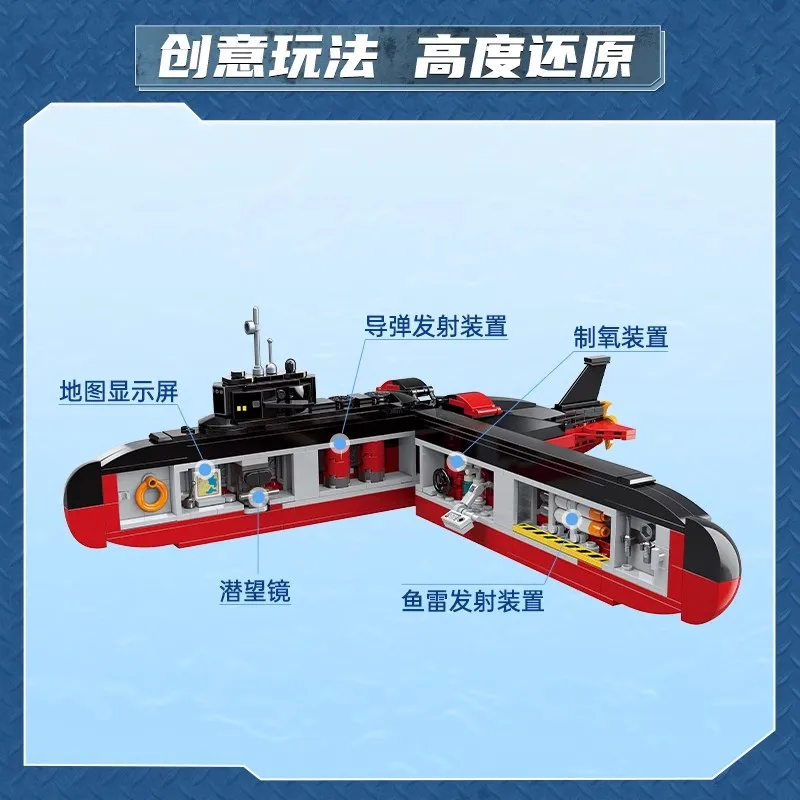 ใหม่ Keeppley Building Blocks Flying Shark Annihilates Strategic Nuclear Submarine สะเทินน้ําสะเทินบก Assault เรือรุ่นของเล่นเด็กของขวัญ