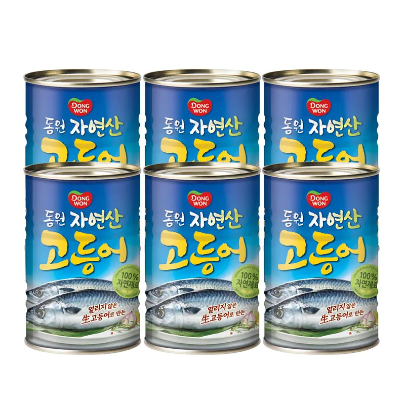 Comida enlatada de caballa cocida silvestre Dongwon 400 g 6 latas