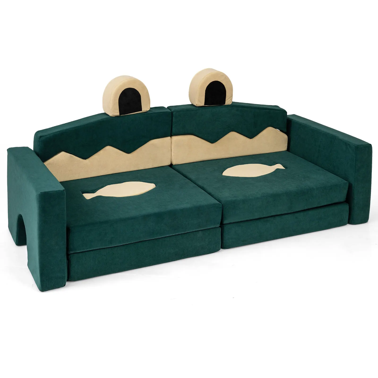 

17 PCS Modular Kids Play Couch, Multifunctional Convertible Kids Sofa Furniture