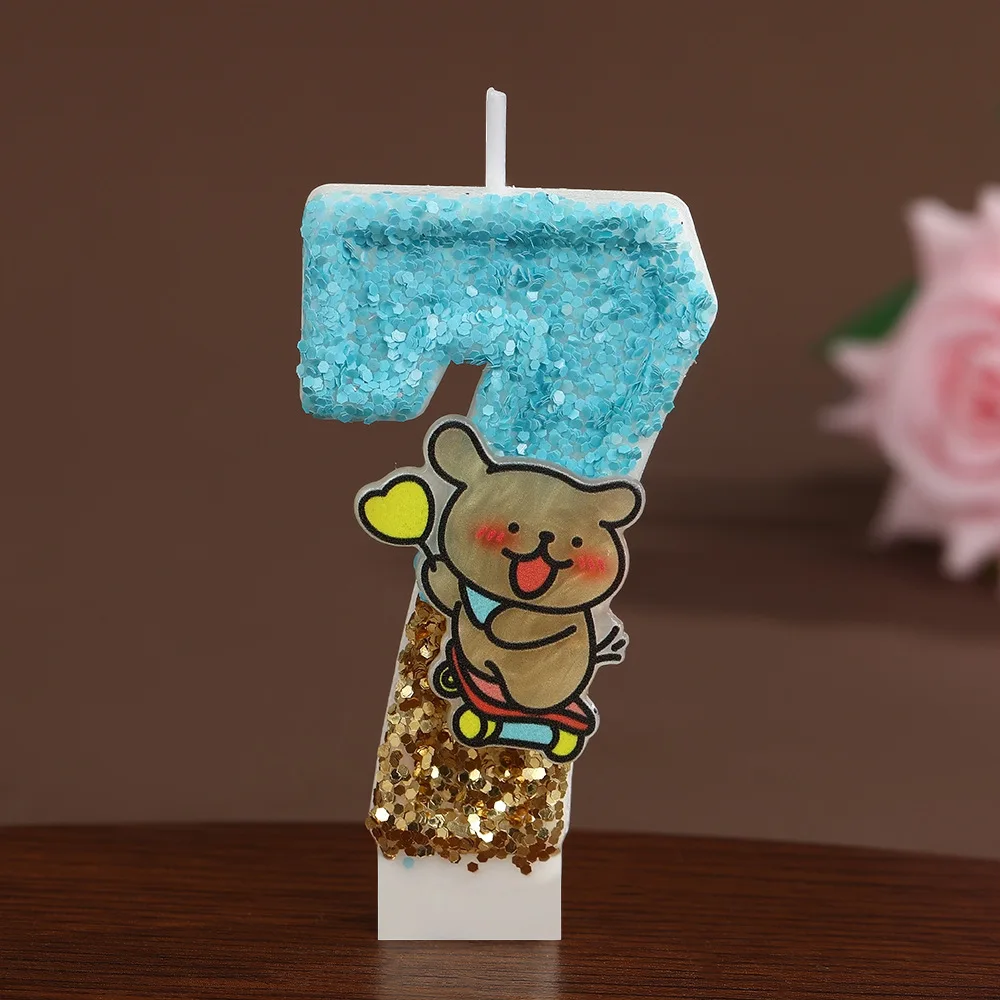 

2026 Capybara Fit Cartoon Blue Digital 0-9 Candle Birthday Party Holiday Decoration Cake Candle Sweet Love Day Handmade Candles