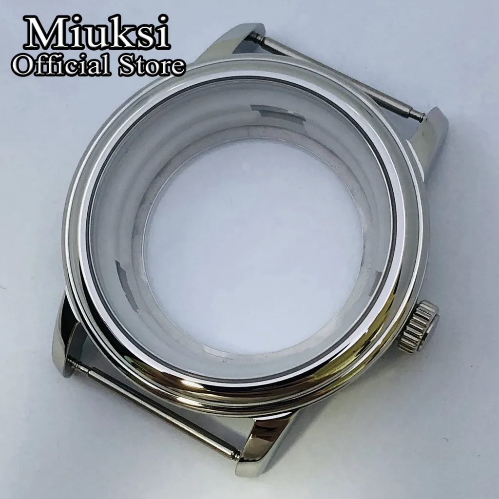 

Miuksi 40mm silver watch case sapphire glass fit NH35 NH36 NH34 ETA2824 2836 Miyota 8205 8215 821A Mingzhu DG2813 3804 movement