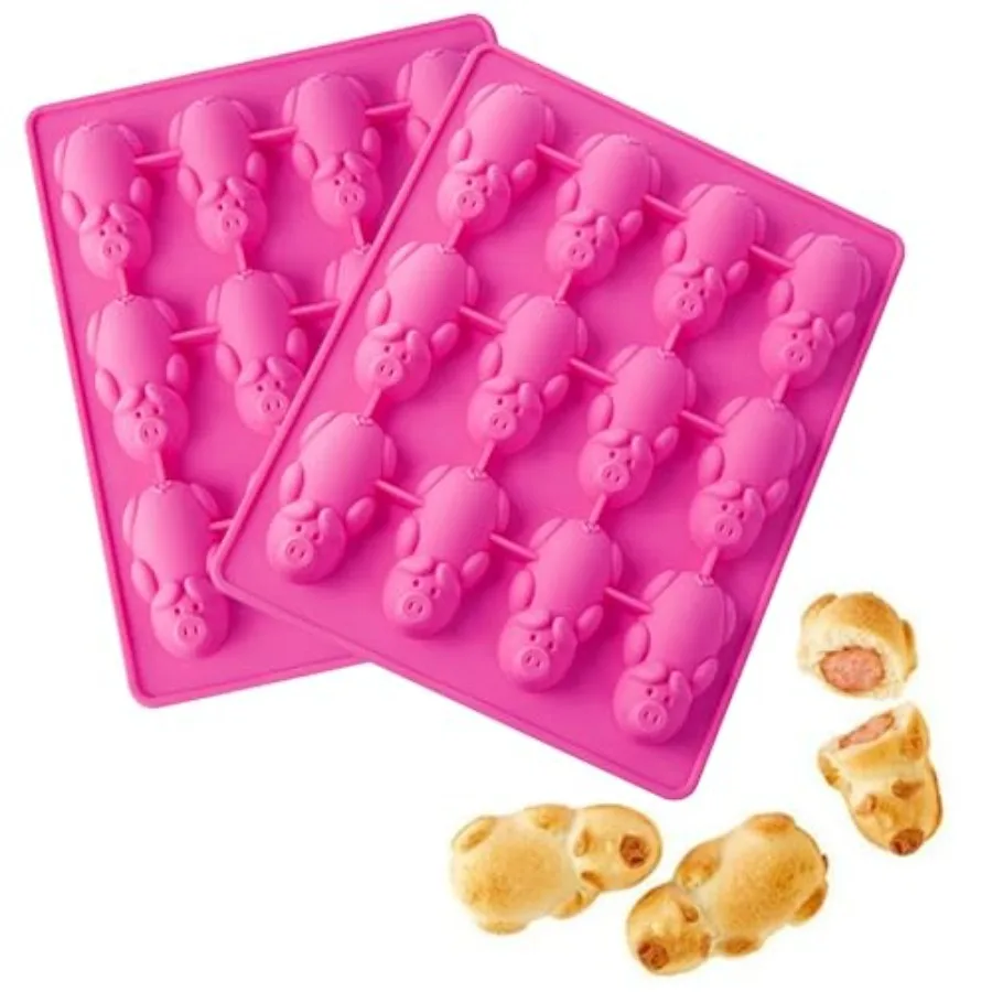

2 PCS Piggy Silicone Moulds Pink Piggy Cake Mould Chocolate Mould Silicone Little Pig Baking Pan for Ces Ice Fudge Jelly