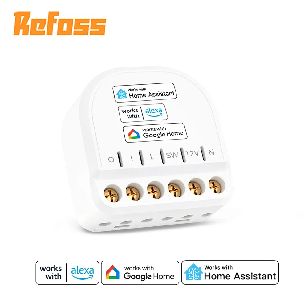 

Refoss WiFi Smart Switch Module 1 Gang 1 Way DIY Light Switch For Google Home Alexa Home Assistant and Web Portal