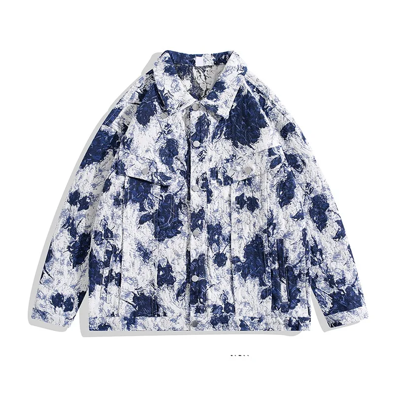 90s Y2k E-Girl Turn Down Collar Autumn Harajuku Long Sleeve Women Jacket Casual Chic Fashion Tie Dye Jean Roupas Femininas