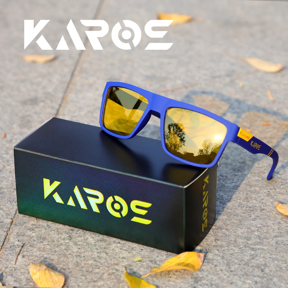 

KAROS Square Polarized Sunglasses Anti Glare Sun Shades For Summer Party Vacation Travel Driving Fishing With Box