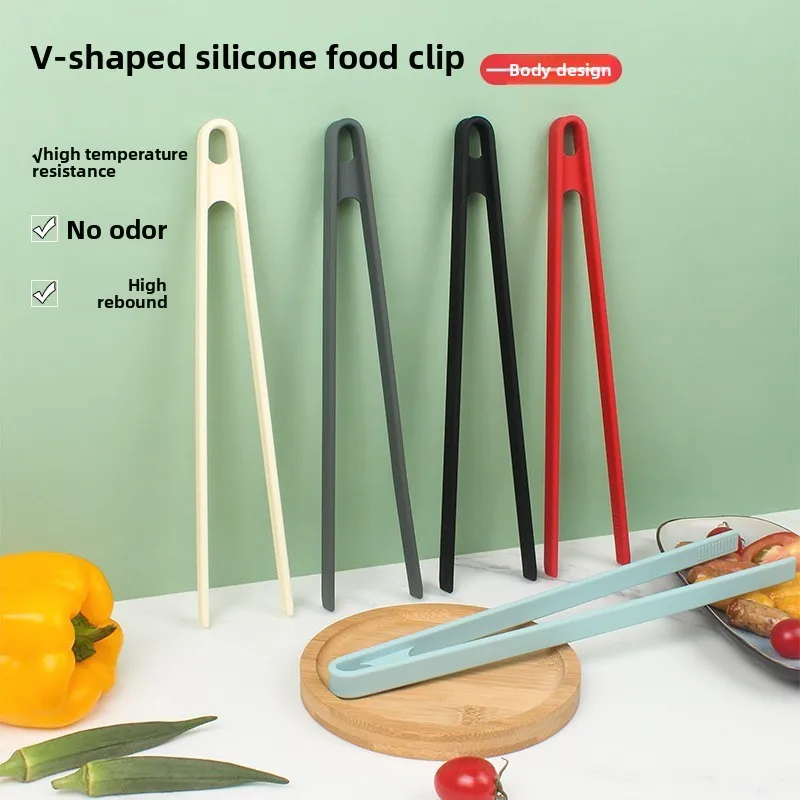 

Silicone Food Clip - High Temperature Resistant Bread and Steak Tongs, Anti-Scalding Barbecue Clip for Outdoor Cooking