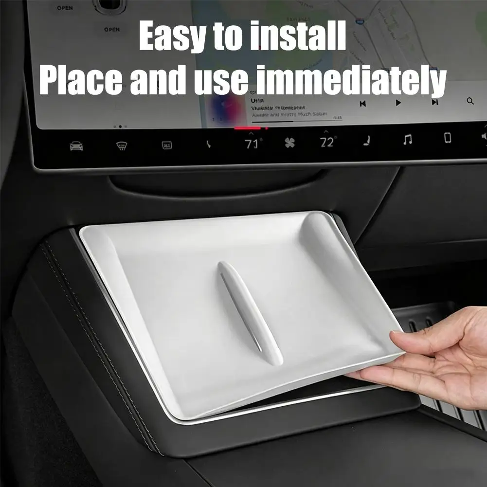 Für Tesla Model Y YL Juniper 2026 Kabelloses Lade-Silikonpad Mittelkonsolen-Ladematte Rutschfeste Innenraum-Accessoires – Detail 10