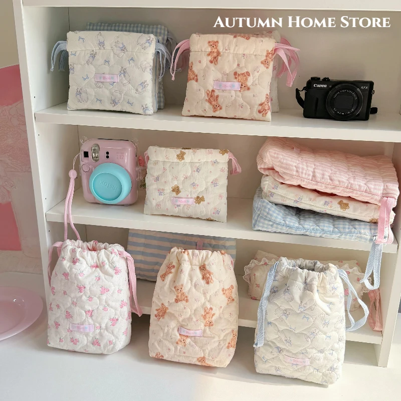 

Korean Imported Quilted Cute Storage Bag Camera Polaroid Storage Bag Handmade Bag