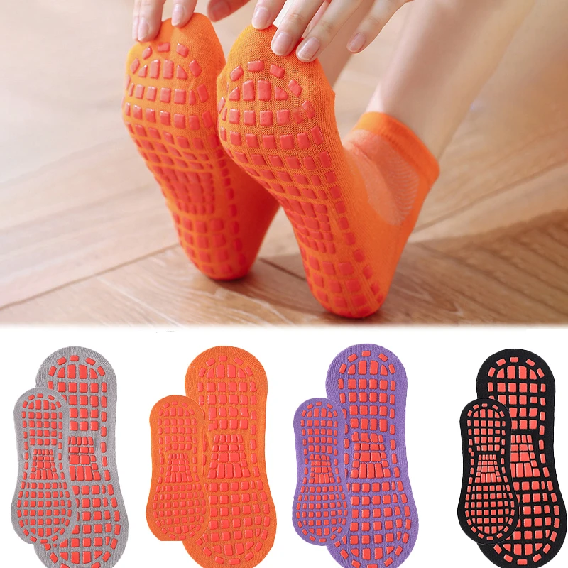 أطفال الكبار المضادة للانزلاق جورب الترامبولين جورب القطن تنفس الجوارب القصيرة مرونة صبي فتاة خارج الأسرة الرياضة اليوغا الجوارب