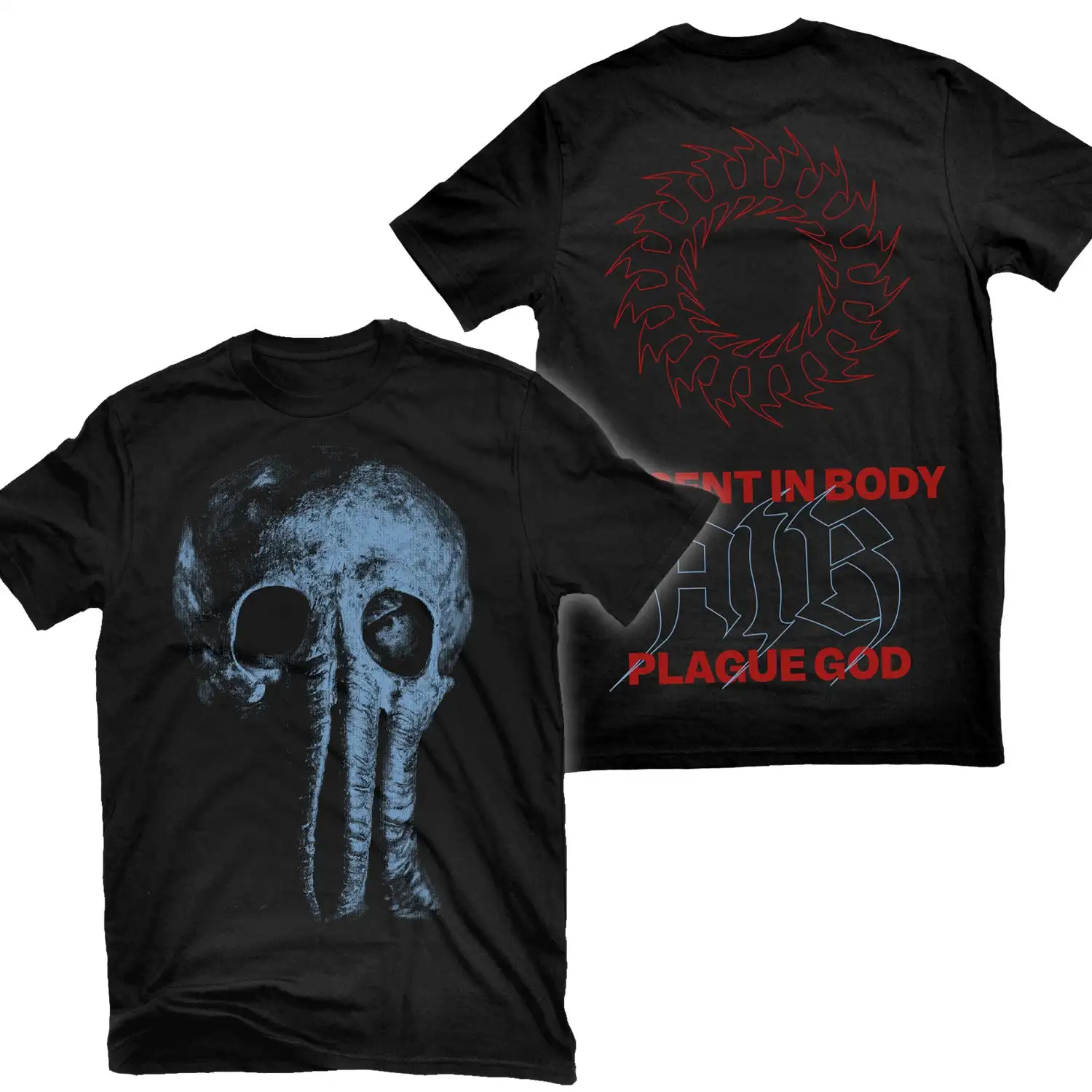 Absent in Body  Plague God  Vintage Rock Band Graphic Tee 100% Cotton Round Neck Casual Regular Fit Unisex T-shirt  Summer Top