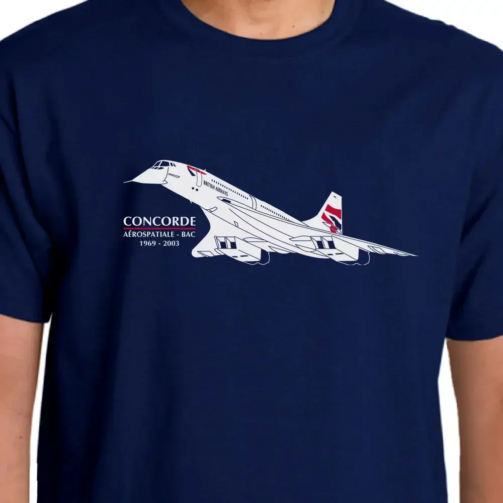 Classic Aviation Heritage Concorde Aircraft T-Shirt 100% Cotton O-Neck Summer Short Sleeve Casual Mens T-shirt Size S-3XL