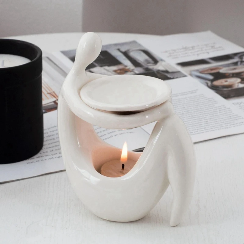 

Oil Burner Stylish Holder Wax Candle Tart Burner Diffuser Spa Meditation Bedroom Decor Gift Ornament