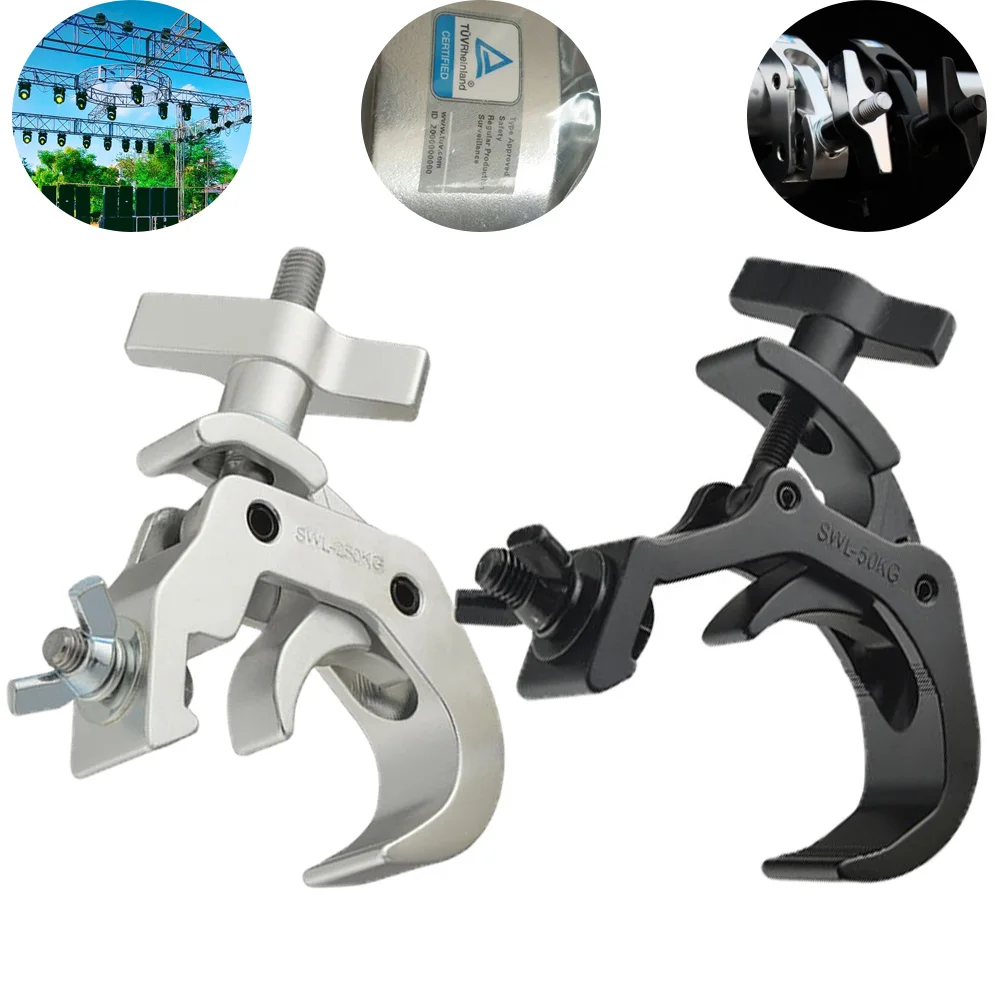 20pcs Aluminum Clamp Heavy Duty 50KG Lighting Hook for Stage Light Fixture Fits 50MM Tube Safety Mounting Quick Realease Coupler