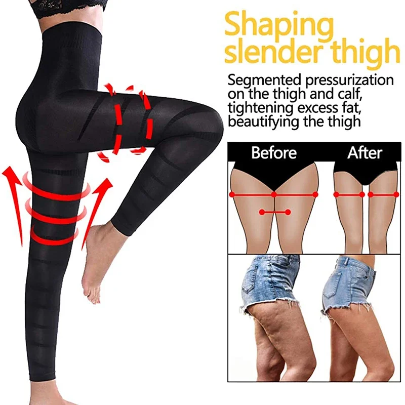 MISSMOLY Leg Slimming Body Shaper Anti Cellulite Compression Leggings High Waist Tummy Control Panties Thigh Slimmer Shapewear