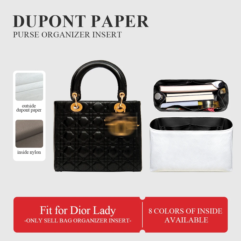 

Dupont Paper Purse Organizer Insert Fit for Dior Lady Inside Mini Purse Storage Makeup Inner Liner Durable Organizer Bag In Bag