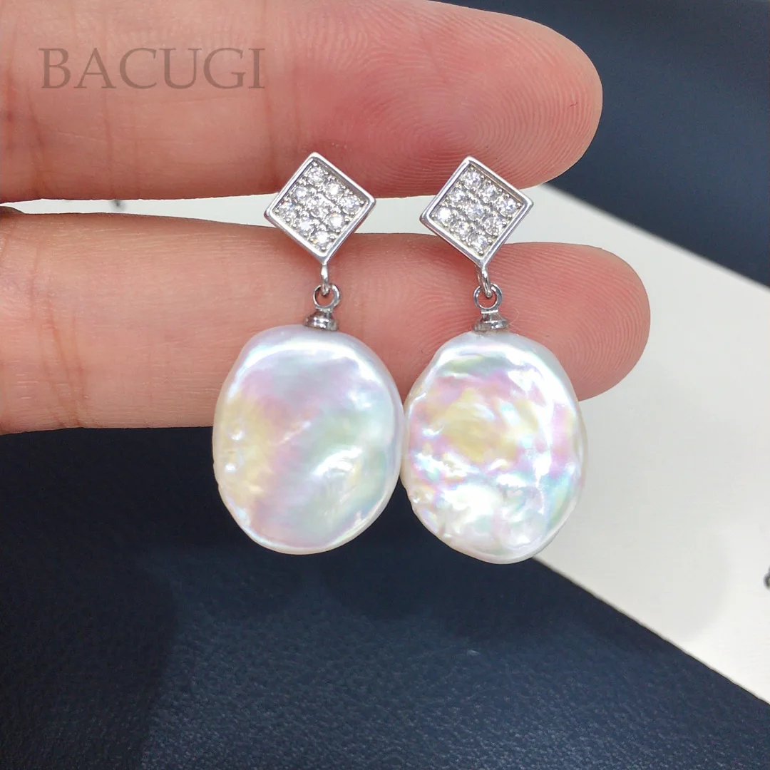 

925 Sliver Nature Freshwater Baroque Pearl Drop Earring