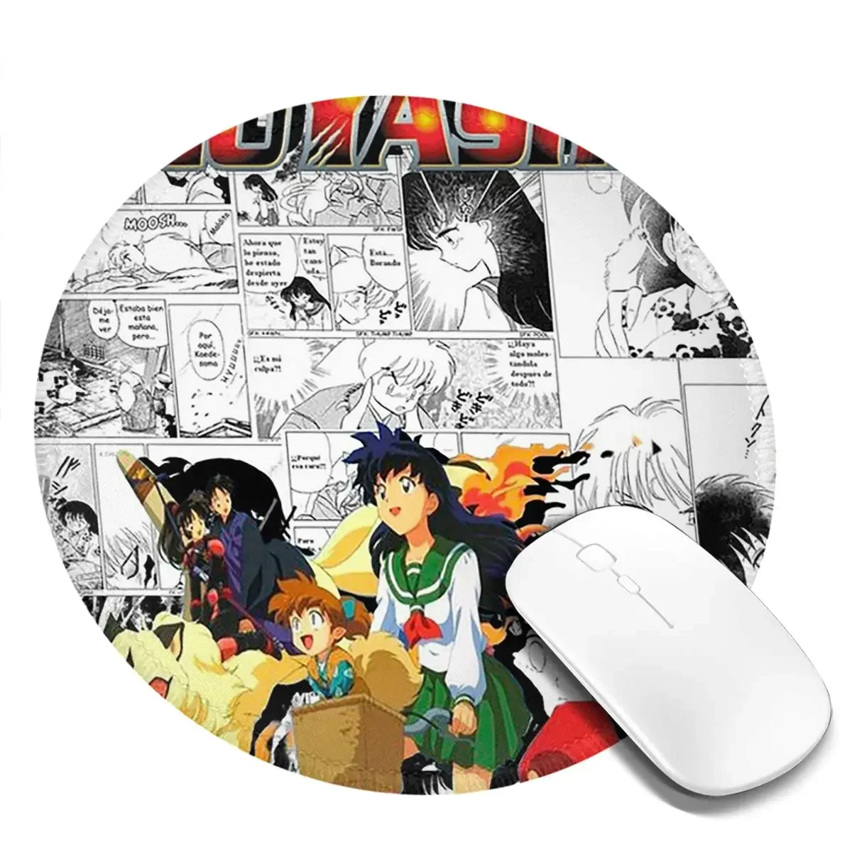 Anime Inuyasha Kagome Higurashi Round Mouse Pad Computer Keyboard Mouse Mat Gamer PC Desk Mat Office Table Mats