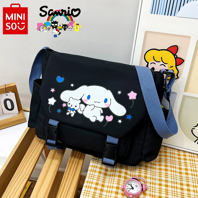 Miniso Cinnamoroll New Women's Crossbody Bag Fashionable High Quality Student Bag Cartoon Large Capacity Casual Shopping Bag