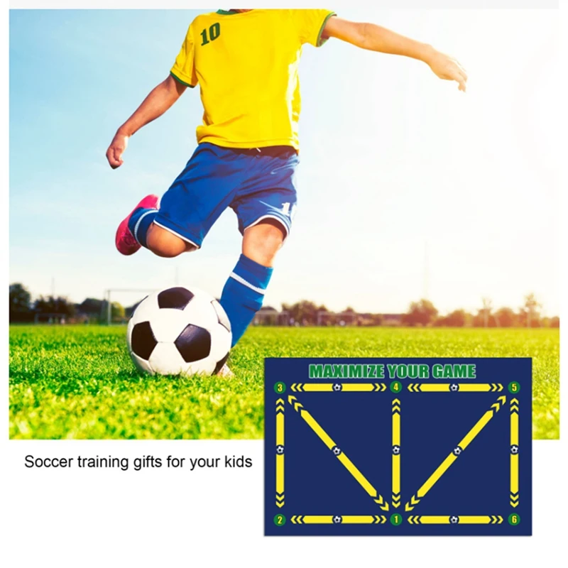 Football Training Mat Portable Football Training Pad Wear-Resistant Soccer Footstep Training Mat