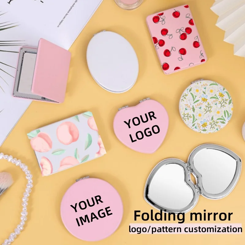 

【Logo Custom】50Pcs Customized PU Leather Mirror Double-sided Makeup Mirror Circular/square Small Batch Customization Factory