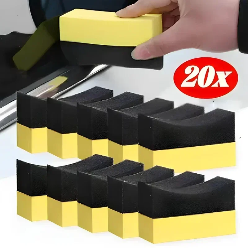 Car Professional Tyre Tire Dressing Applicator Curved Foam Sponge Pad Household Vehicles With Multifunctional Anti-dead