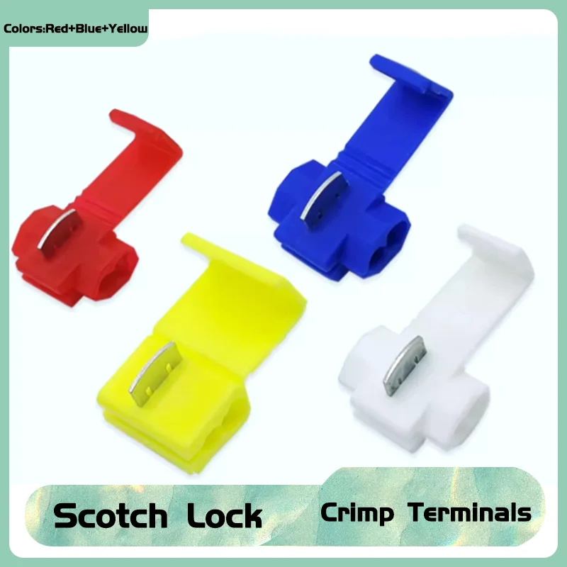 

10/30/50pcs Quick-Crimp Insulation Piercing Wire Connectors - Non-Damaging Terminals for 0.5-6mm² (AWG 22-10) Wires with Color