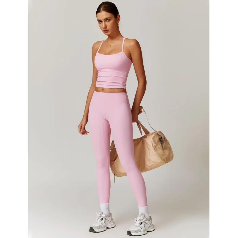 SharpStar Womens Workout Sets Two Piece Cross Back Tank Top Matching High Waist Leggings Sets Gym Outfits Work Out Clothes