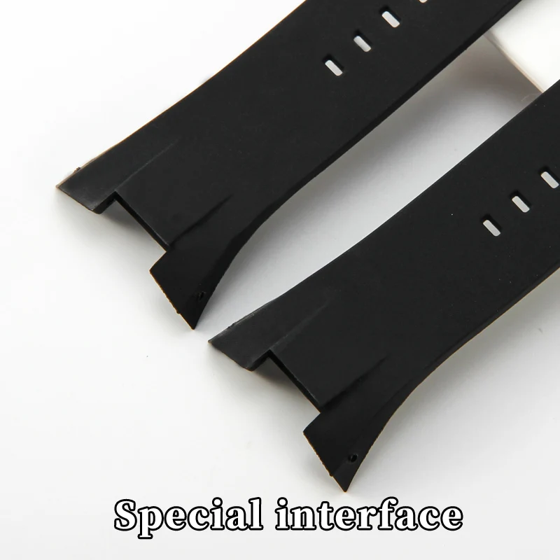 Soft Sweatproof Silicone Watchbands for Armani Ax1803 1802 1050 AX1041 AX1084 AX1108 Notch 31 X 14mm Watch Strap