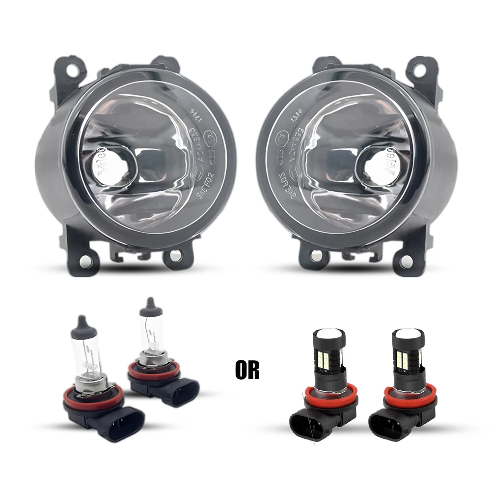 2x Halogen Or LED Car Fog Lights Lamp Assembly E2 for Dacia Dokker Duster Lodgy Logan Sandero Solenza Logan MCV Halogen Bulbs