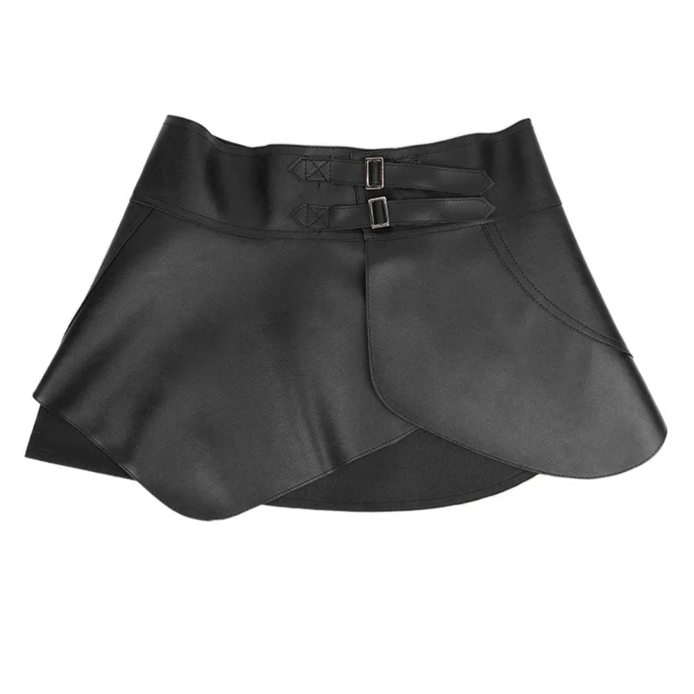 Cross All Match Waist Belt Ruffles Design Pleated Skirt Peplum Cummerbund Geometrically Designed Irregular Shape Corset Belt