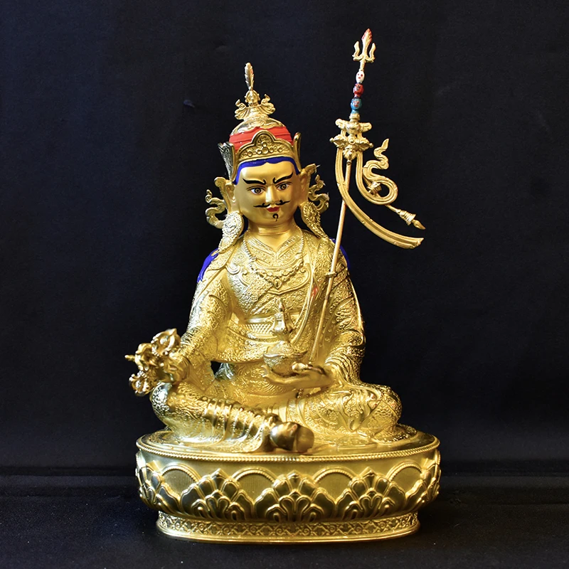 Padmasambhava Taiwan pure bronze gilt Tibetan tantric ornaments bronze statue of Guru Padmasambhava