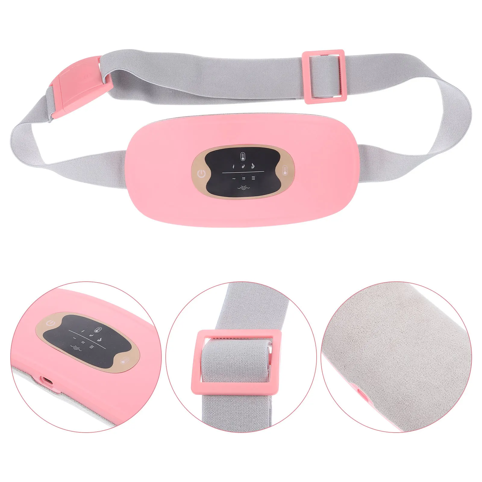 

1Set Heating Waist Belt with Adjustable Frequency Vibration Multi-Level Temperature Control Electric Waist Wrap for Women