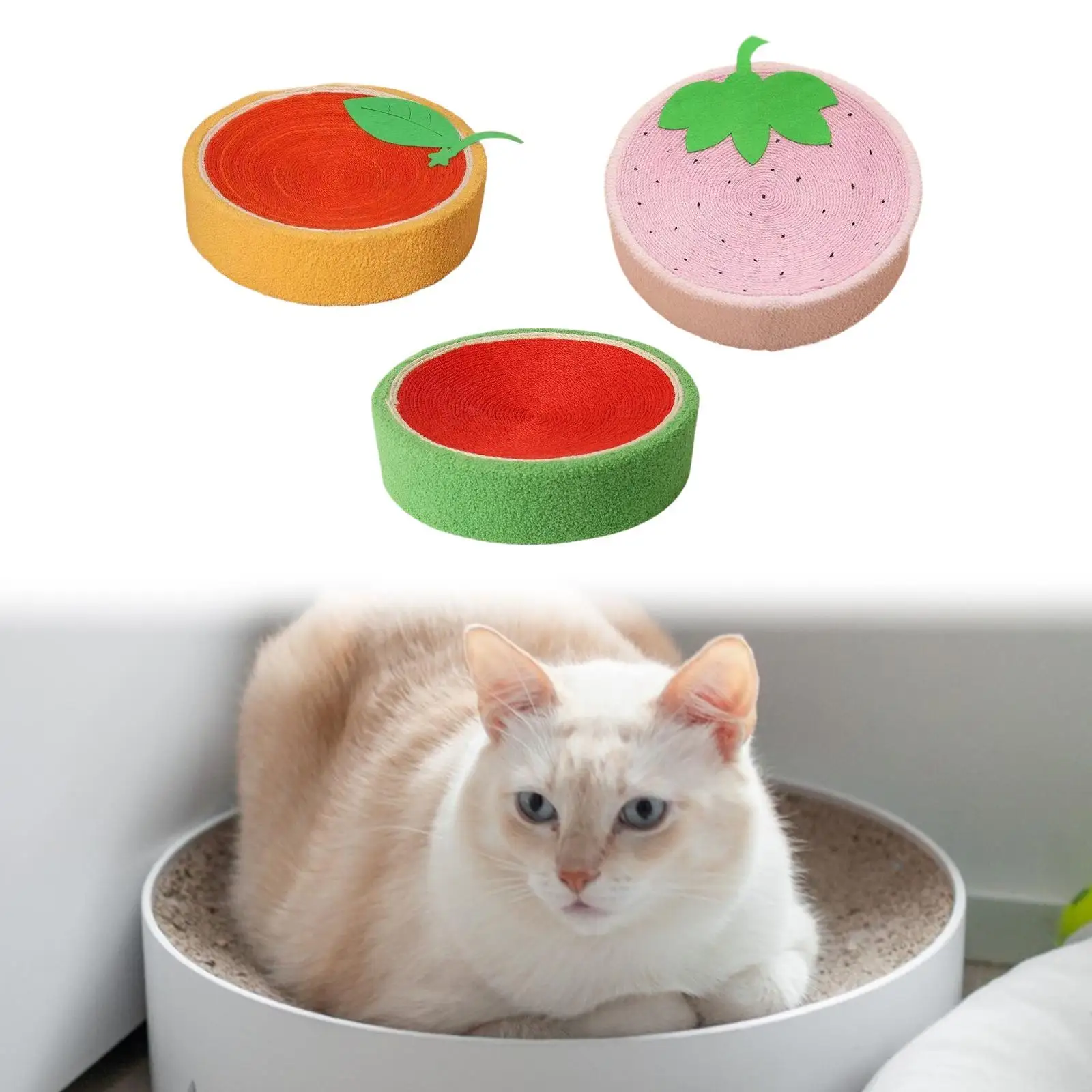 Planche à Gratter Ronde en Sisal pour Chat, Lit pour Chaton