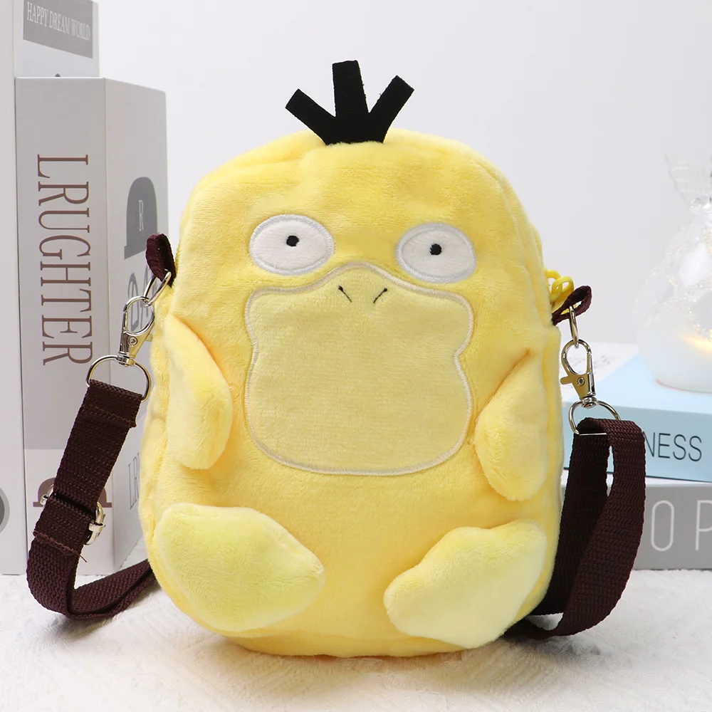 Pokemon Lucario Snorlax Psyduck Rowlet Eevee Charmander Mimikyu Plush Backpack Kawaii Anime Plush Bag Toy for Kids Birthday Gift