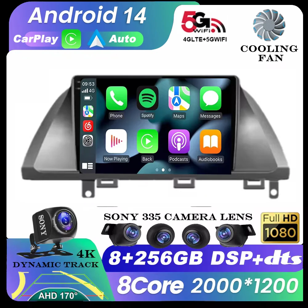 Android 14 For Honda Odyssey 2005- 2010 Multimedia Navigation GPS Video Autoradio Player Car Stereo Carplay Monitor Radio Screen