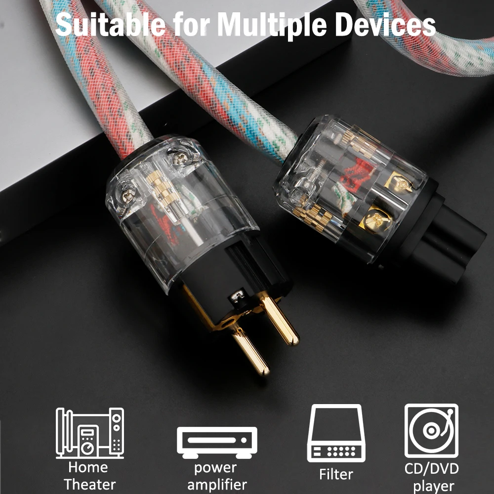 Hifi Audio US/EU Stromkabel Netzstecker OFC Kupferkabel Hi-End 400 Signature Mit Vergoldeten Anschlüssen – Detail 8