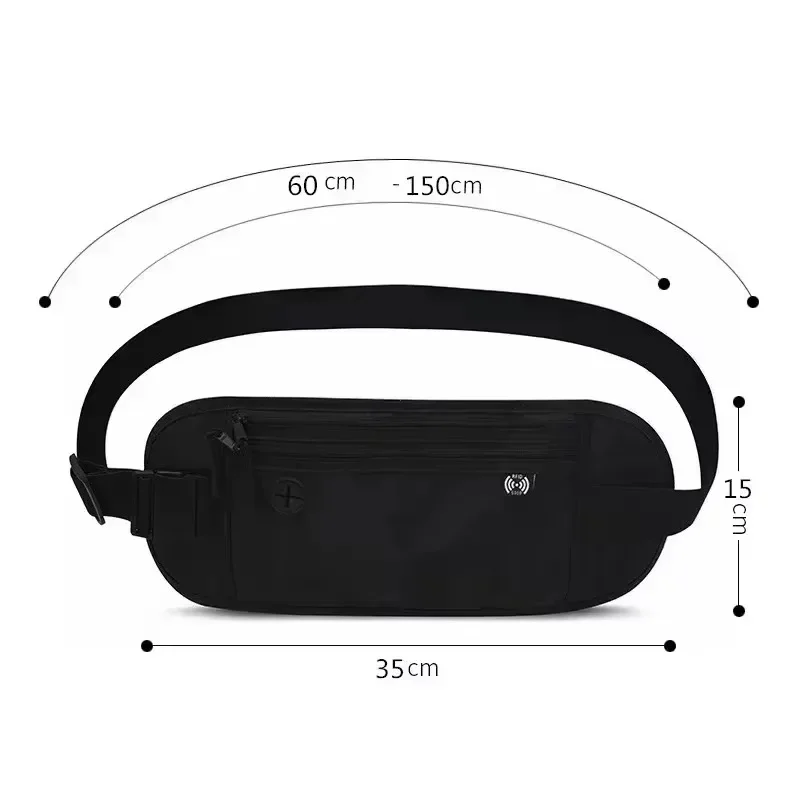 Invisible Travel Waist Pack Pouch for Passport Money Belt Bag Hidden Security Wallet Outdoor Sports Jogging Chest Pack Waist Bag