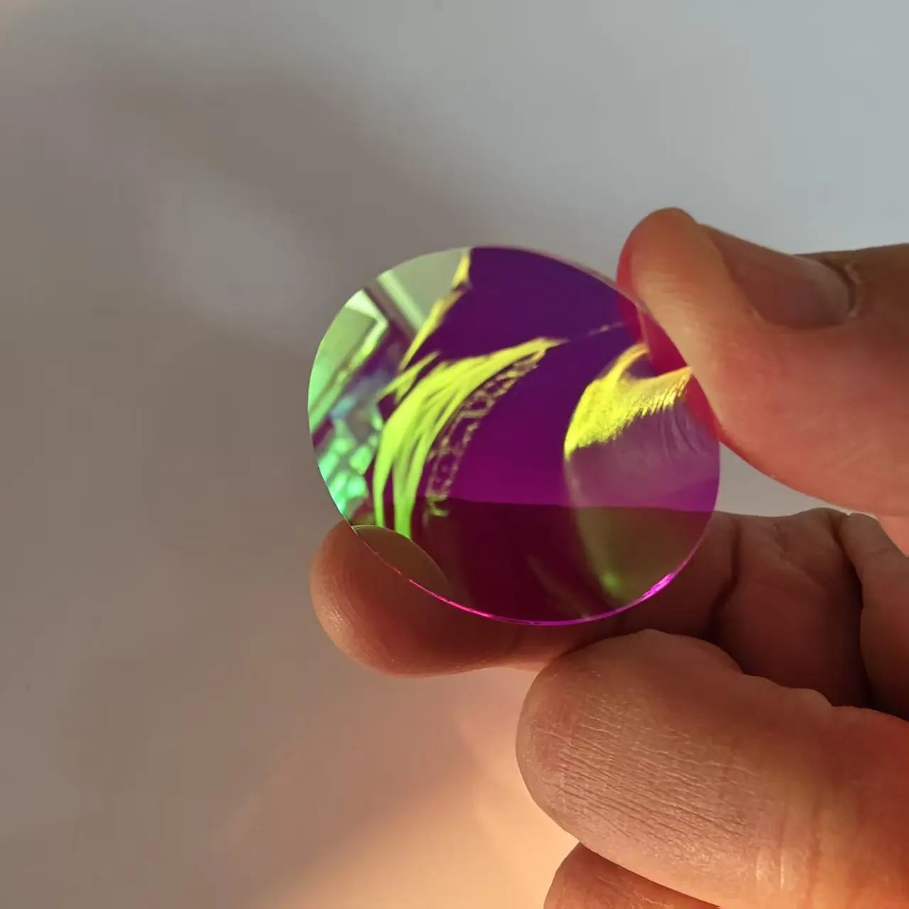 Diameter 35 mm en 1 mm dikte Magenta dichroïsch optisch filterglas