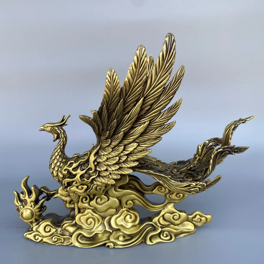 New Phoenix Pure Copper Desktop Statue - Exquisite Craftsmanship, Hefty Feel, High Cost-Performance Decoration