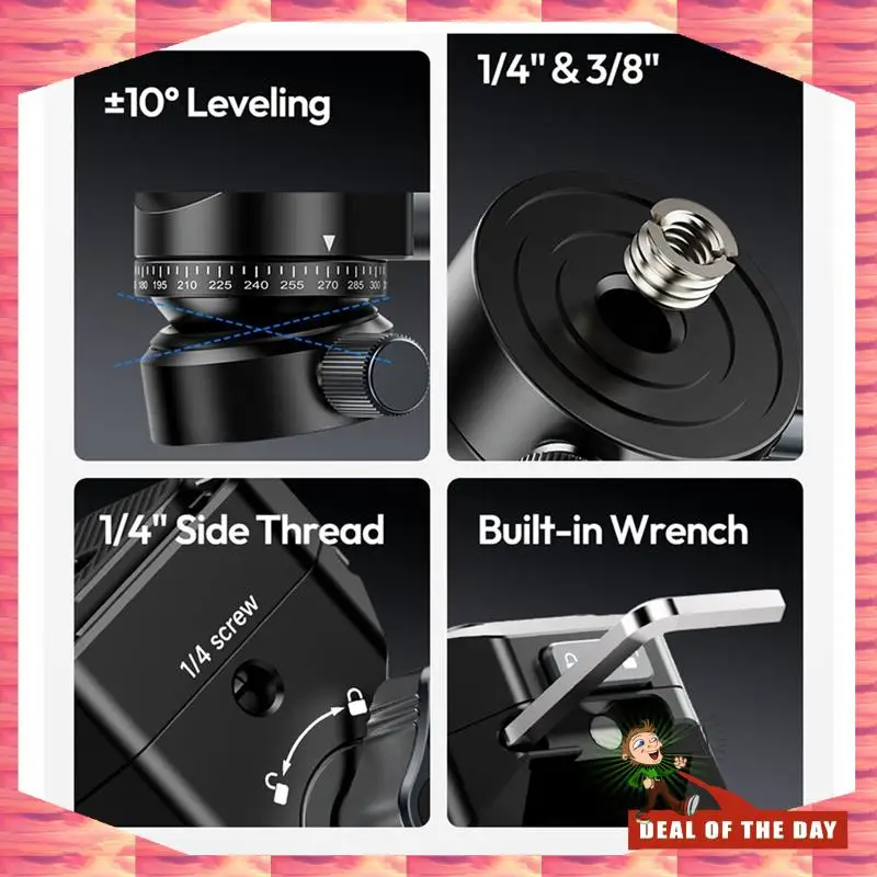 24-Hour Delivery Ulanzi U190 II Uka Fluid Tripod Head Quick Release Ball Head Max Load 4KG Professional Video Recording