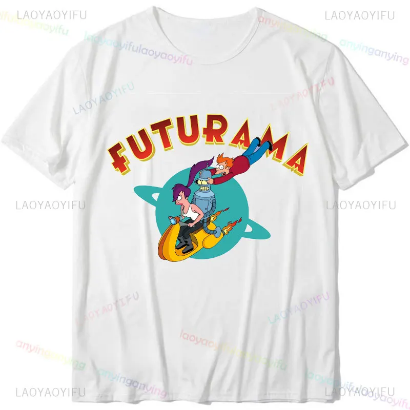 Casual Funny Cartoon T-Shirt for Men Women Clothing Round Neck Cotton T Shirt -Futurama- Short Sleeve Tee Graphic Pattern Shirt