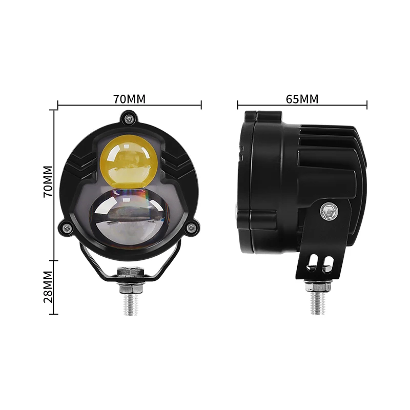 24W LED Pods Light White Amber High Low Combo Beam Led Work Fog Driving Lights Bar for Motorcycle ATV UTV SUV Off Road 4x4 Truck