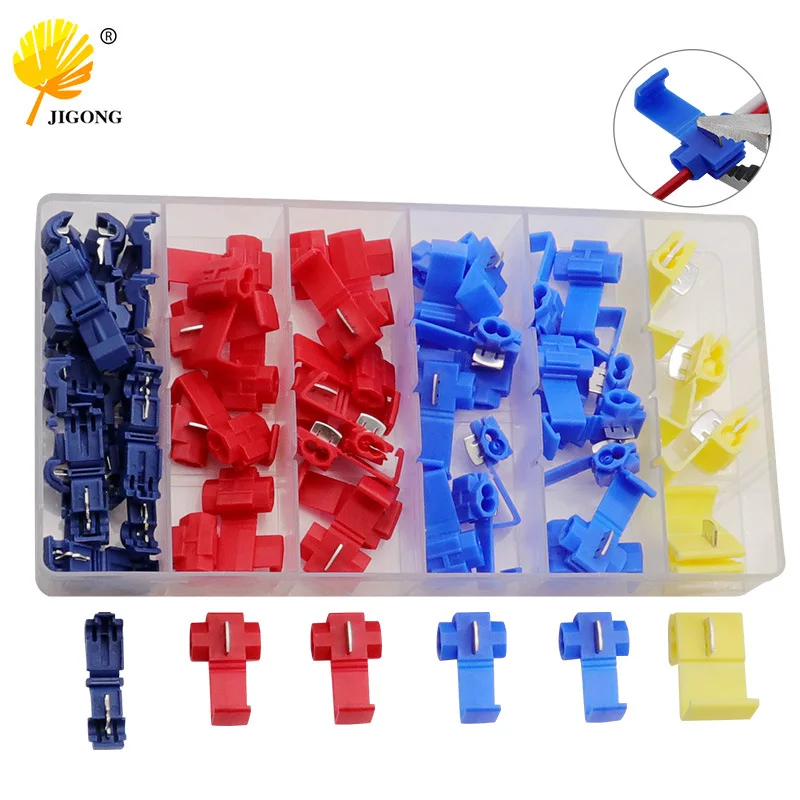 65Pcs boxed wire junction clamp terminal car parallel buckle, no stripping wire quick connector, wire splitter
