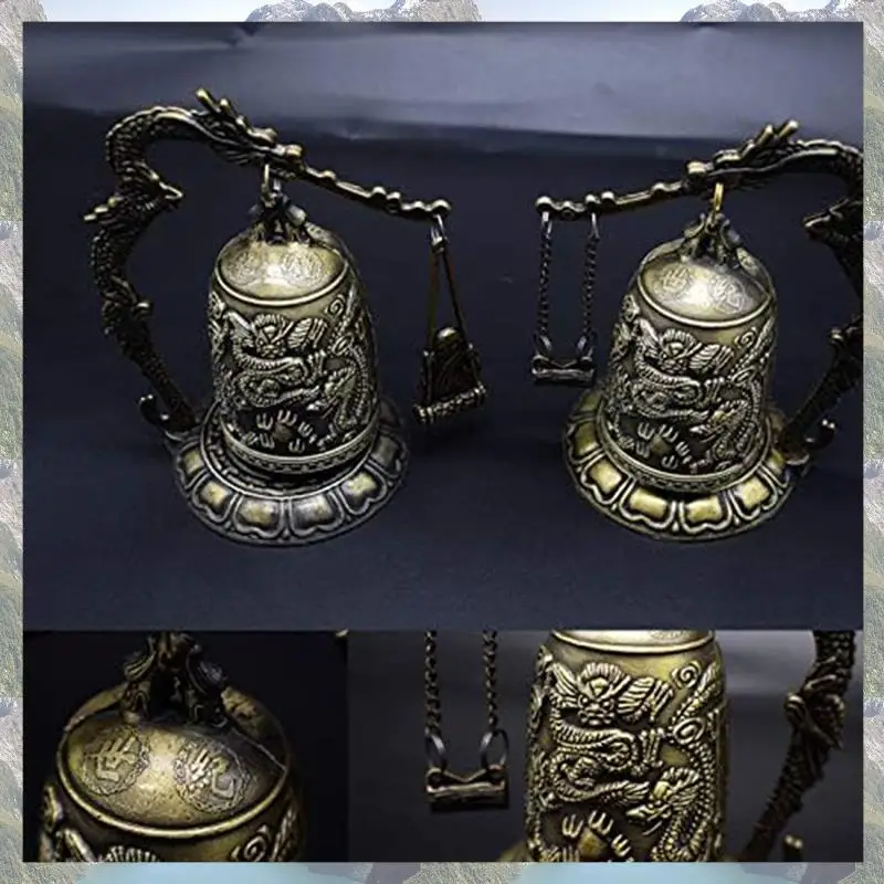 

2025 Trend Vintage Dragon Bell Small Dragon Bell Collectibles Ornaments Meditation Home Office Decor