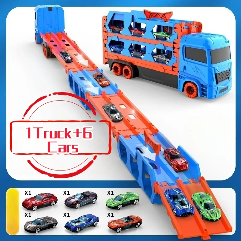 Grote transportwagen voor kinderen, opvouwbare baan, racevoertuig, competitieve spellen voor kinderen, opslag, legering, auto, jongensspeelgoed, nieuw cadeau voor kinderen